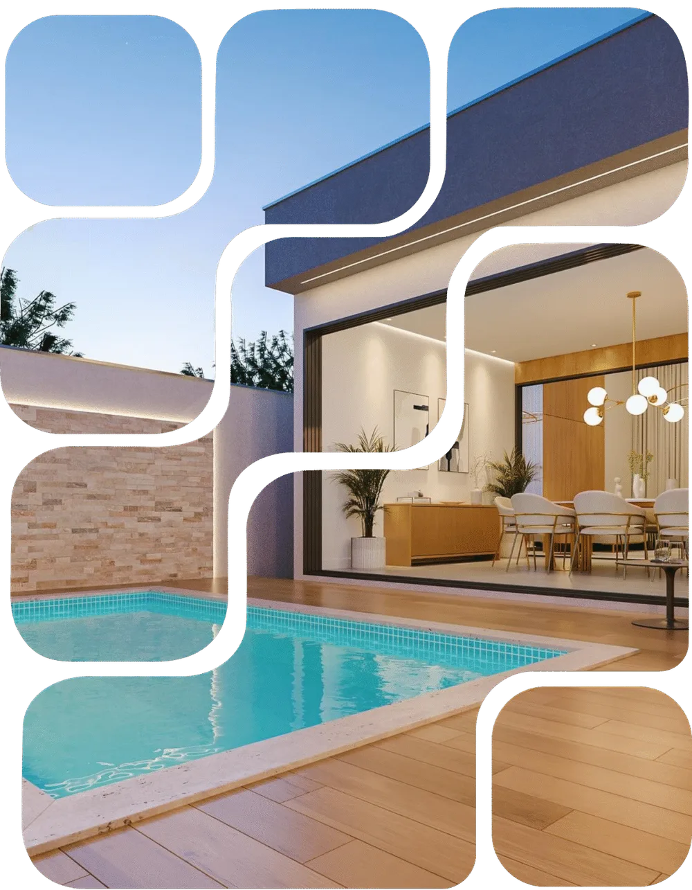 Casa com piscina construída pela Fosse Construtora