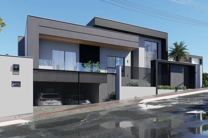 Casa Linear 03 Suítes – Valle Verde — fachada em perspectiva
