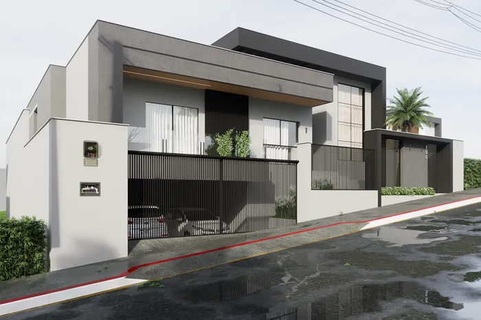 Casa Linear 03 Suítes – Valle Verde — vista lateral da fachada